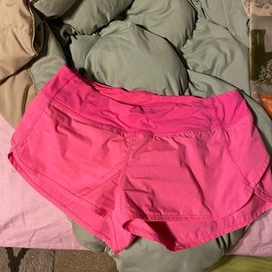 Hot pink lululemon speed shorts